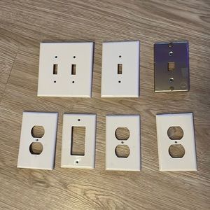 Set of 7 outlet wall plates! White
